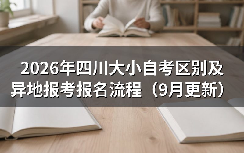 四川大小自考区别及异地报考报名流程怎么办
