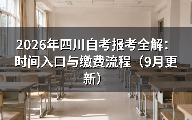 四川自考报考时间和入口怎么安排