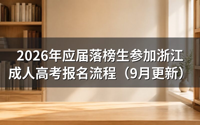 应届落榜生参加浙江成人高考报名流程怎么走