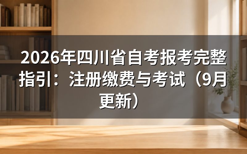 四川省自考报考完整指引怎么完成注册