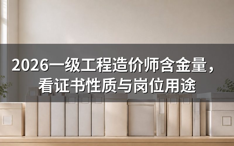 一级工程造价师含金量,看证书性质