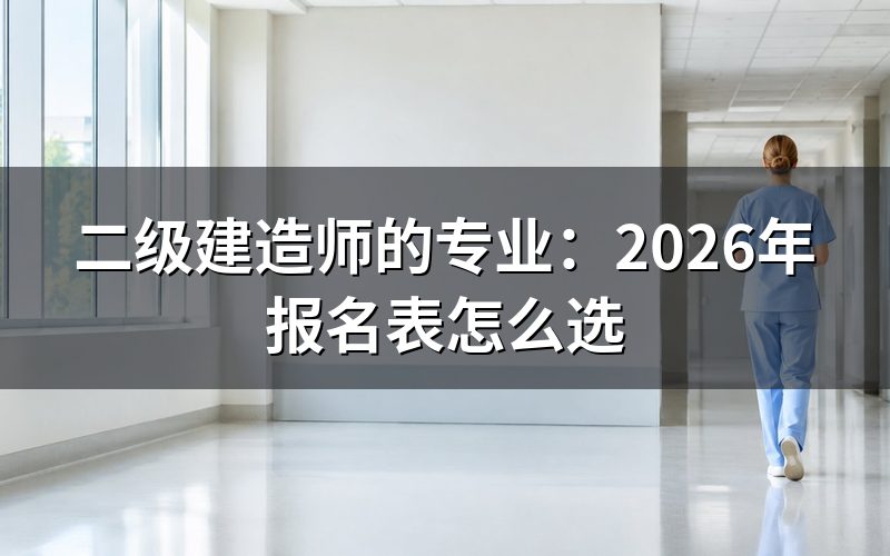 二级建造师的专业有哪些,看报名表的专业栏