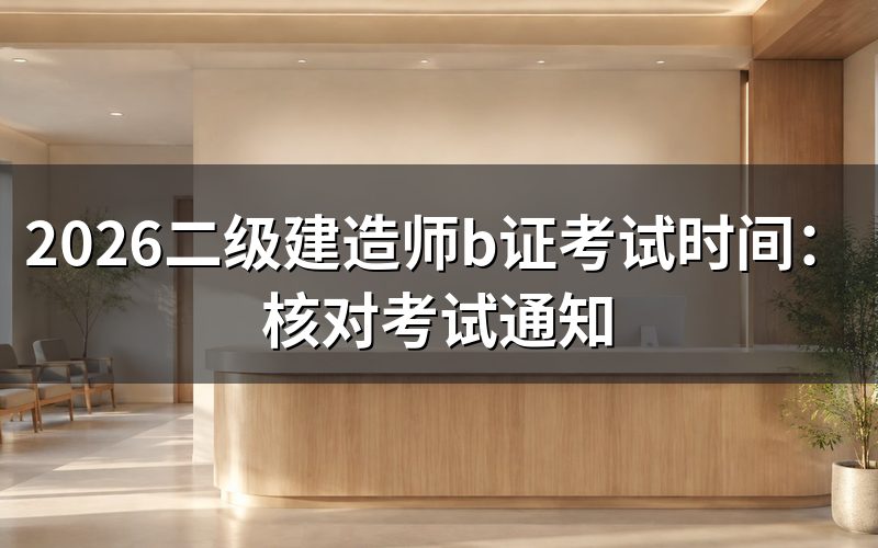 二级建造师b证一般什么时间考试,看当地考试通知