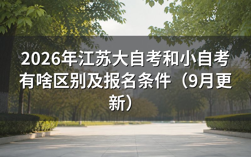 江苏大自考和小自考有啥区别