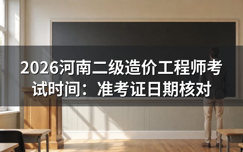 河南二级造价工程师考试时间,准考证日期怎么核对
