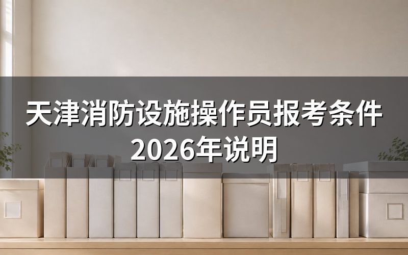 天津消防设施操作员报考条件在哪确认
