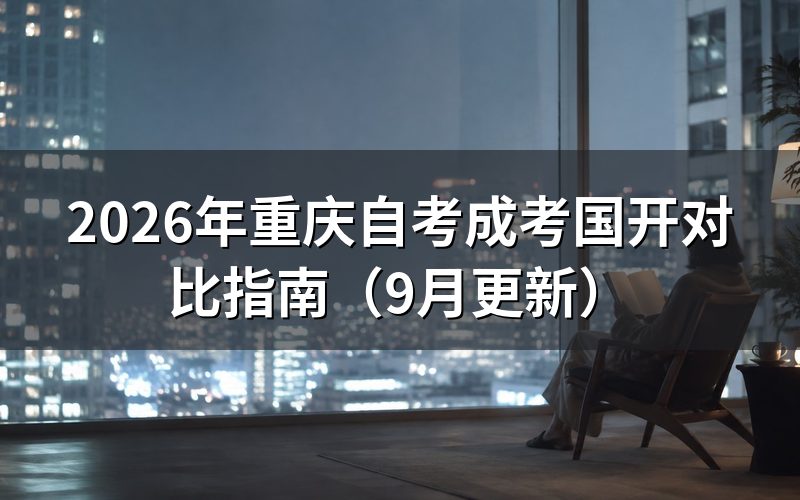 重庆自考成考国开对比指南怎么按条件选择