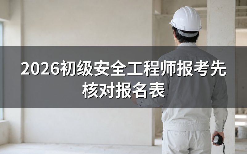 注册初级安全工程师报考条件,报名表怎样核对