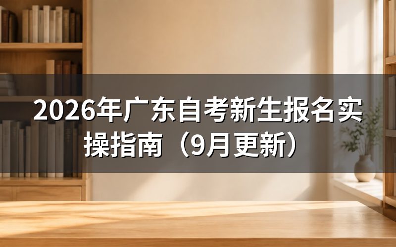 广东自考新生报名实操指南怎么操作