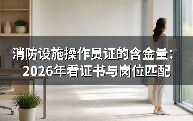 消防设施操作员证书含金量,看报名表对应的资格性质