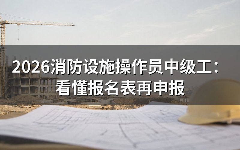 消防设施操作员四级中级工,先核报名表等级栏