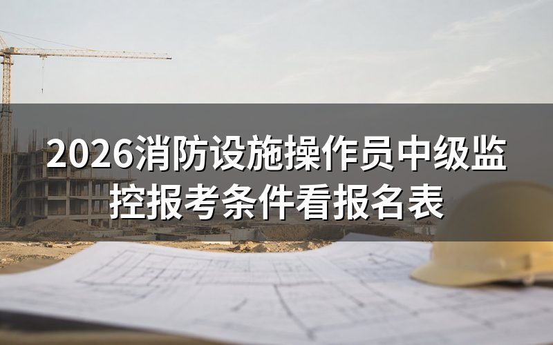 中级监控消防设施操作员报考条件,看报名表选哪一项