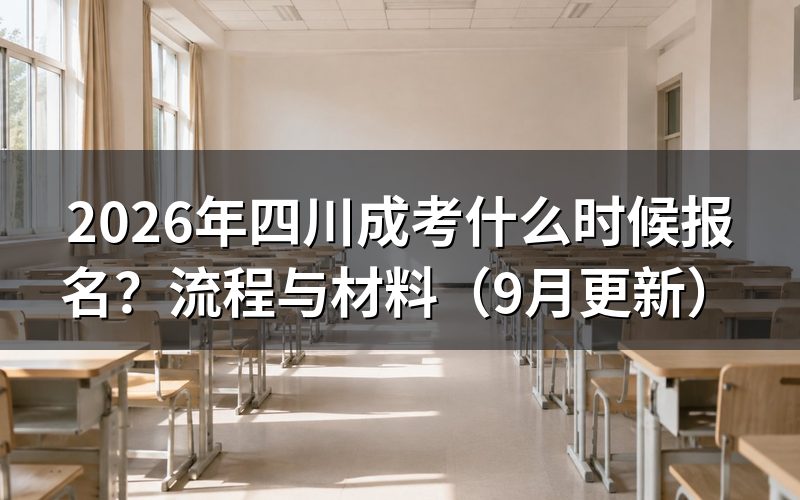 四川成考什么时候报名和怎么操作
