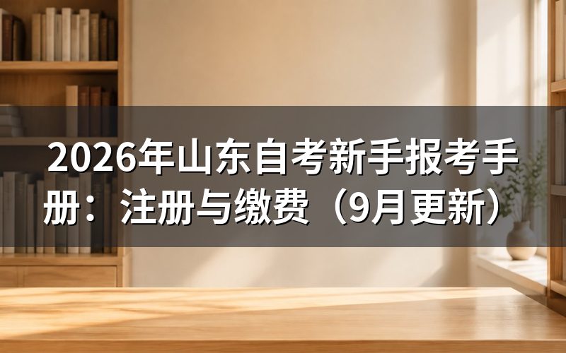 山东自考新手报考手册怎么完成注册