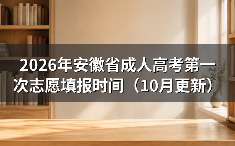 安徽省成人高考第一次志愿填报时间怎么安排