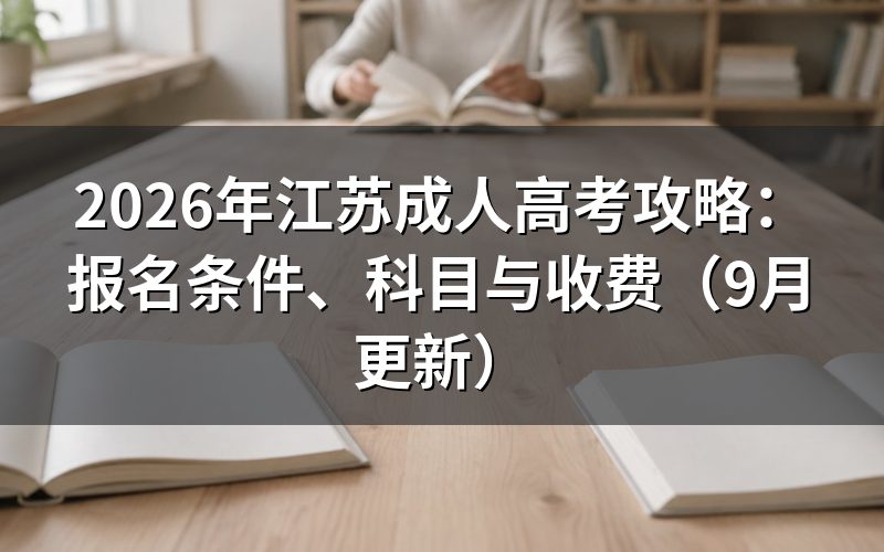 江苏成人高考攻略先核对哪些报名条件