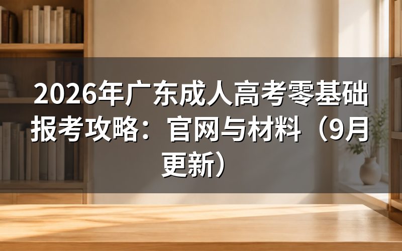 广东成人高考零基础报考攻略怎么完成网上报名
