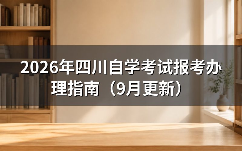 四川自学考试报考办理指南怎么操作