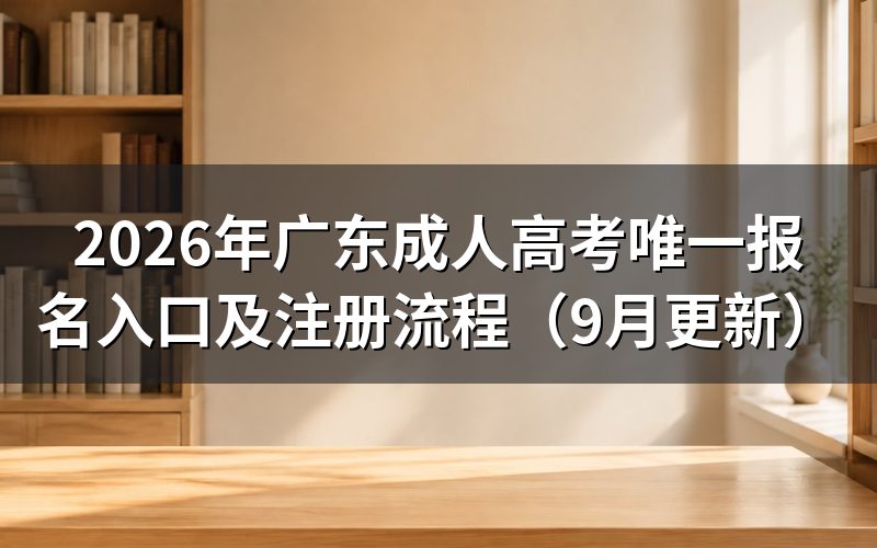 广东成人高考唯一报名入口怎么注册