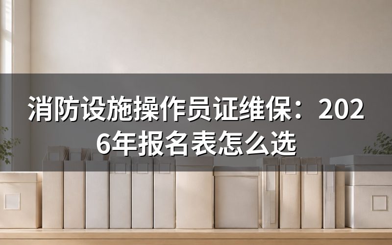 消防设施操作员证 维保,先看报名表的职业方向