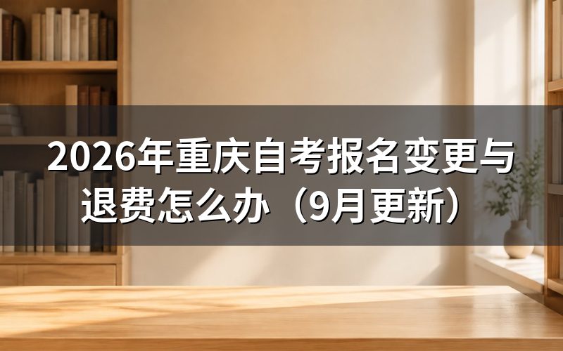重庆自考报名变更与退费怎么办