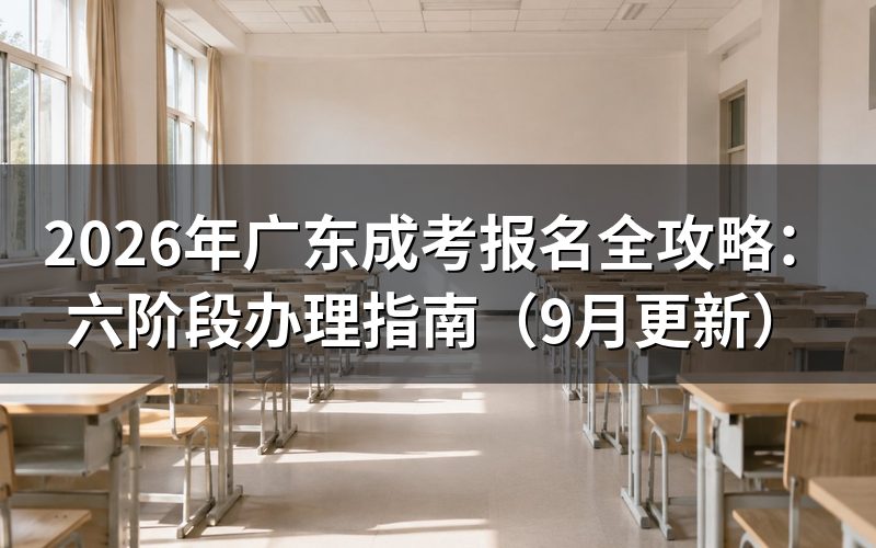 广东成考报名全攻略六阶段怎么操作