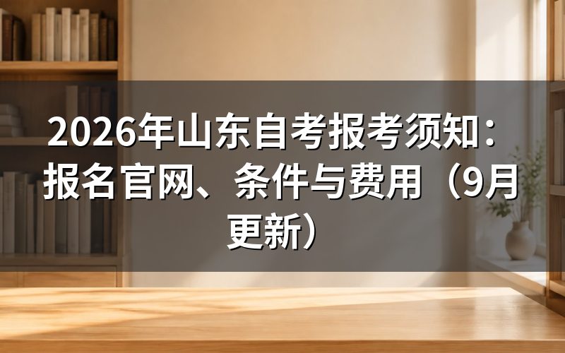 山东自考报考须知中的报名官网怎么进
