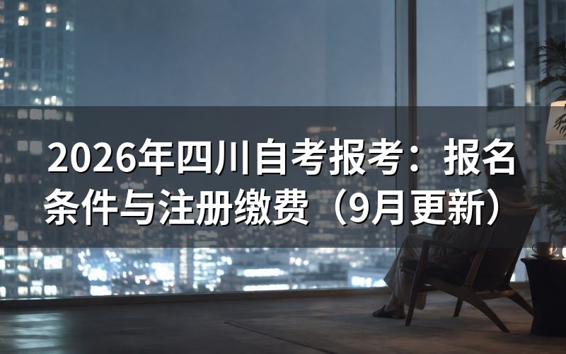 四川自考报考条件和注册要求是什么