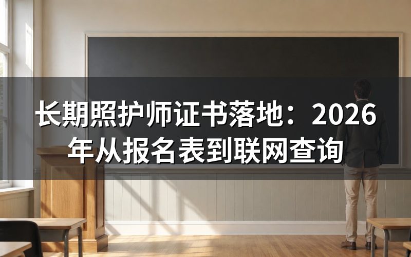 长期照护师证,从报名表走到联网查询