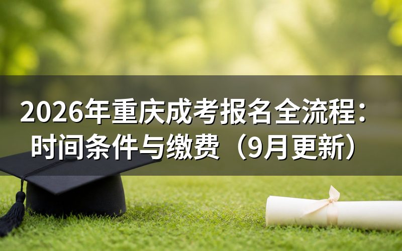 重庆成考报名全流程怎么操作