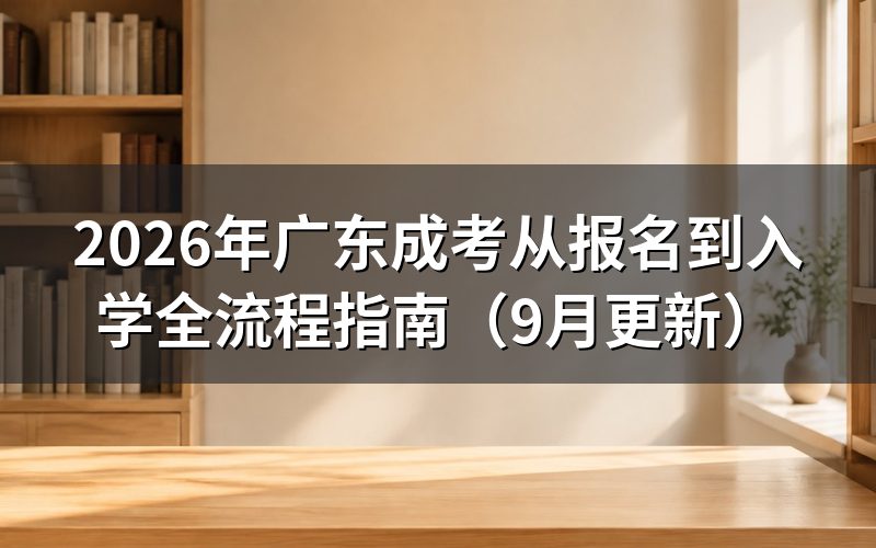 广东成考从报名到入学全流程怎么安排