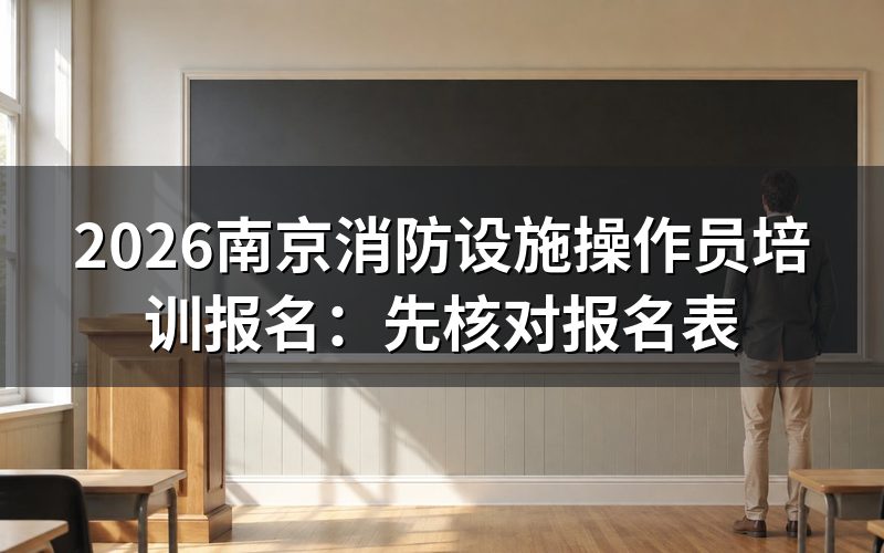 南京消防设施操作员培训报考,报名表该怎么填