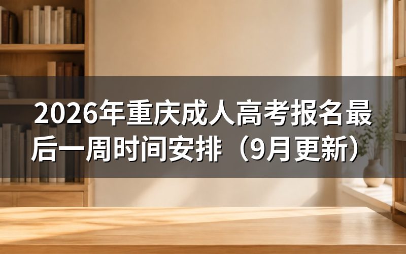 重庆成人高考报名最后一周怎么完成确认