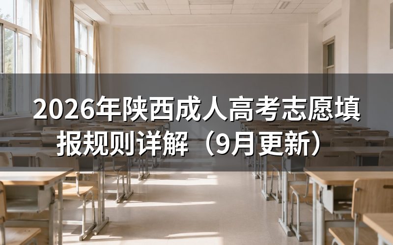 陕西成人高考志愿填报规则怎么选院校