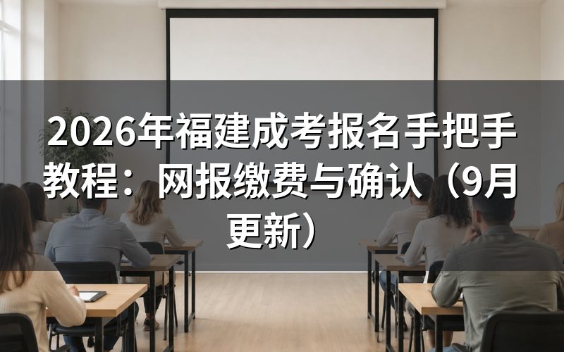 福建成考报名手把手教程怎么完成网报