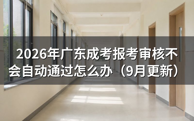 广东成考报考审核不会自动通过怎么查