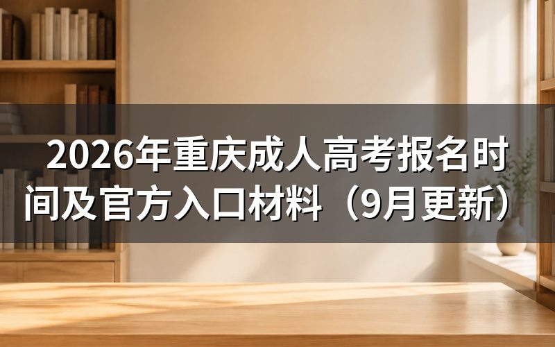 重庆成人高考报名时间及官方入口在哪里