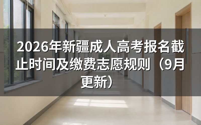 新疆成人高考报名截止时间怎么安排