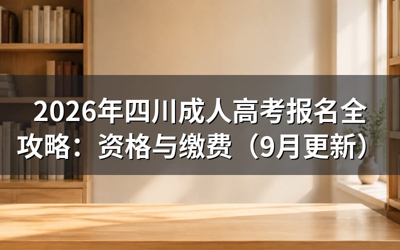 四川成人高考报名全攻略怎么操作