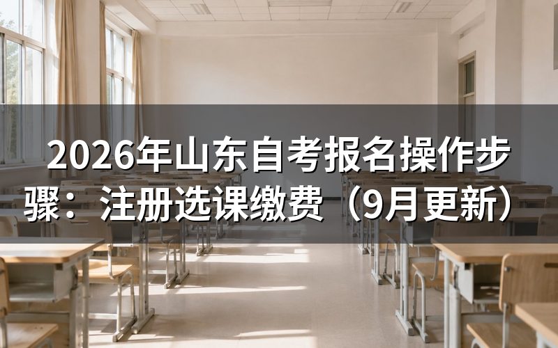 山东自考报名操作步骤怎么完成