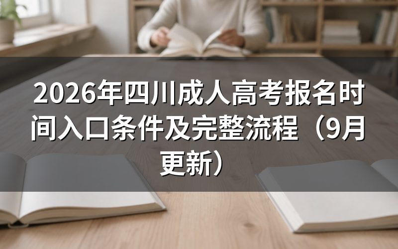 四川成人高考报名时间入口和完整流程怎么查