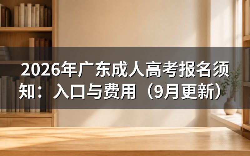 广东成人高考报名须知和操作顺序