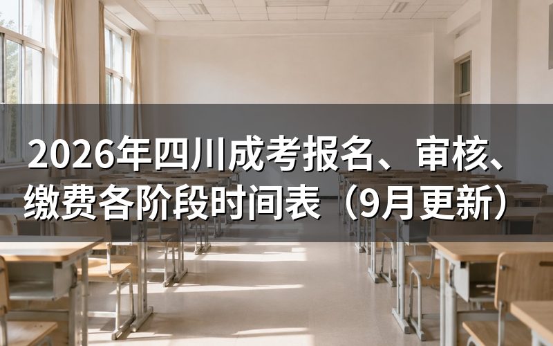 四川成考报名、审核、缴费各阶段怎么安排