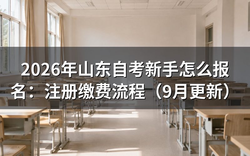 山东自考新手怎么报名注册