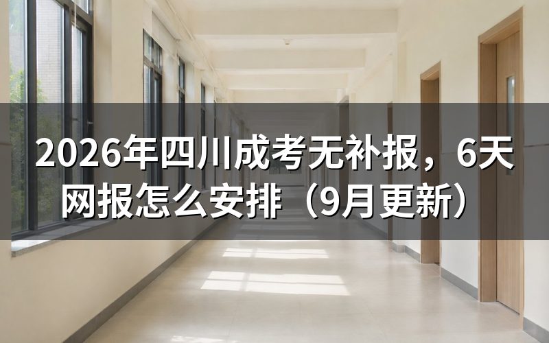 四川成考无补报怎么安排网报时间