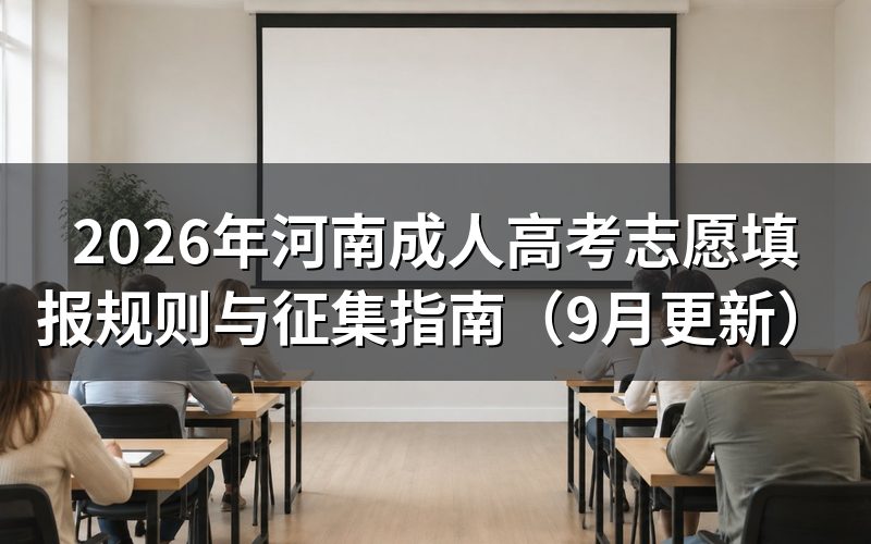 河南成人高考志愿填报规则是什么