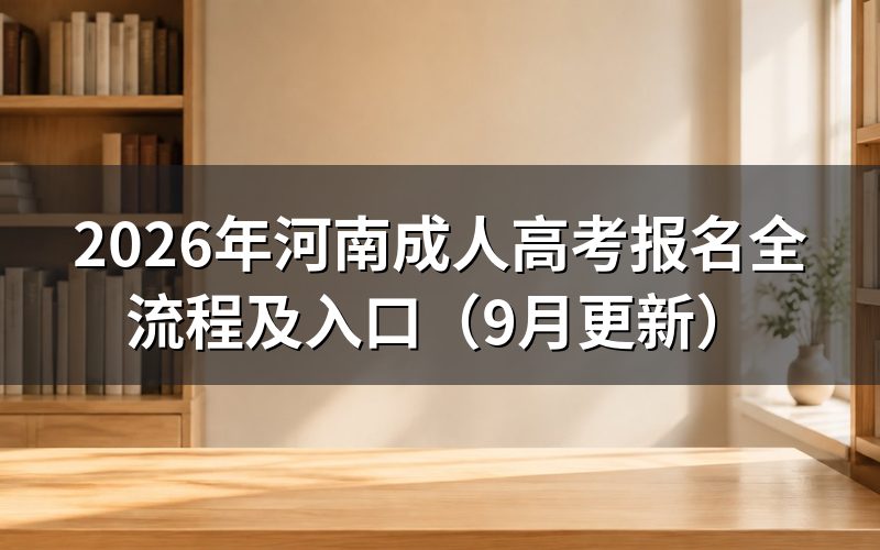 河南成人高考报名全流程怎么操作