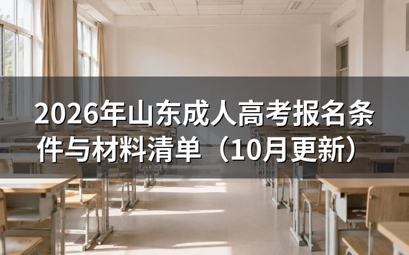 山东成人高考报名条件与材料清单怎么准备