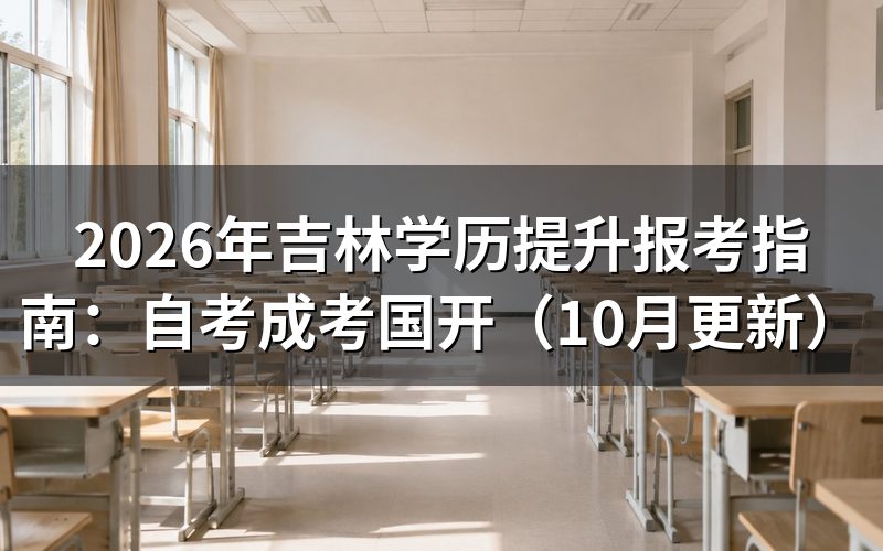 吉林学历提升报考指南怎么选入口