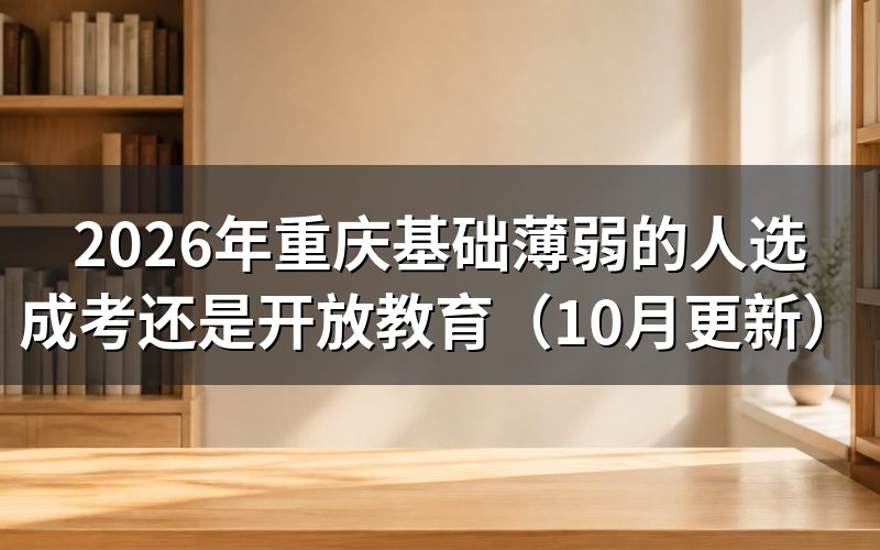 重庆基础薄弱的人选成考还是开放教育